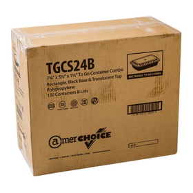 Container To-Go Combo Pp 24Oz Black Clear Top Rect 150
