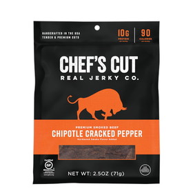 Chef's Cut Real Jerky Co. Smoked Beef Chipotle Cracked Pepper, 2.5 Ounces, 8 per case
