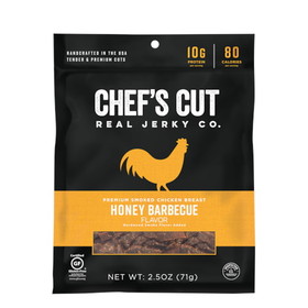 Chef's Cut Real Jerky Co. Smoked Chicken Breast Honey Barbeque, 2.5 Ounces, 8 per case