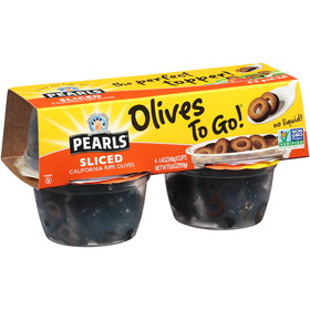 Pearls Olives To Go Black Sliced Olives Cup, 5.6 Ounces, 6 per case