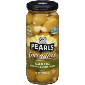 Pearls Garlic Stuffed Queen Olives, 7 Ounces, 6 per case