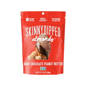 Skinny Dipped Almonds Dark Chocolate & Peanut Butter Dipped Almonds 3.5 Ounce Pack - 10 Per Case