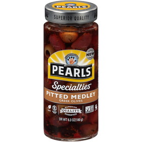 Pearls Pitted Medley Greek Olives, 6.3 Ounces, 6 per case