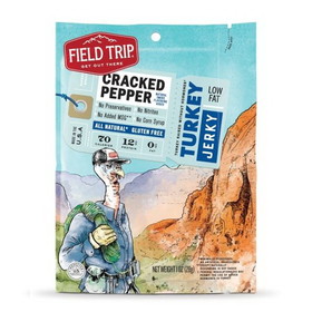 Field Trip Jerky Turkey Cracked Pepper 1Oz, 1 Ounces, 12 per case
