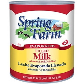 Spring Farm Filled Evaporated Milk Evaporated Filled Milk, 97 Fluid Ounces, 6 per case