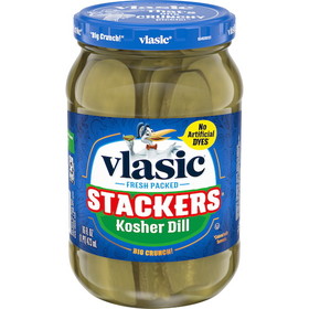 Vlasic Kosher Dill Stackers, 16 Fluid Ounces, 6 per case
