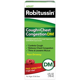 Robitussin Cough &amp; Chest Congestion Dm, 4 Ounces, 3 Per Box, 8 Per Case