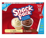Snack Pack Pudding Chocolate Vanilla Family Pack, 39 Ounces, 6 per case