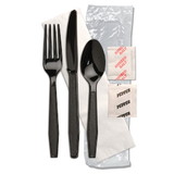 D & W Fine Pack Monarch Ebony Forks Knives And Spoons, 250 Each, 1 per case