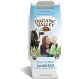 Organic Valley Organic Single Serve 1% Low Fat Milk, 8 Fluid Ounces, 24 per case