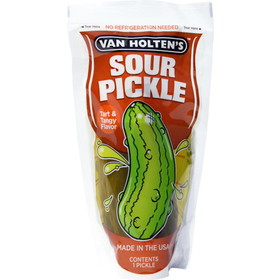 Van Holten's Jumbo Sour Pickle Individually Packed In A Pouch, 1 Each, 12 per case