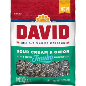 David Sunflower Seeds Sour Cream &amp; Onion, 5.25 Ounces, 12 per case