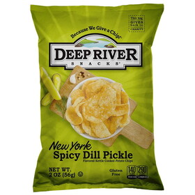 Deep River Snacks Kettle Potato Chip New York Spicy Dill Pickle, 2 Ounces, 24 per case