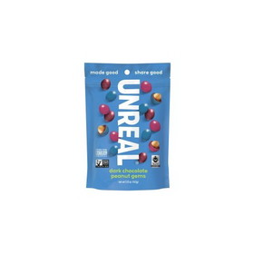 Unreal Candy Candy Coated Dark Chocolate Peanuts Bag, 5 Ounces, 6 per case