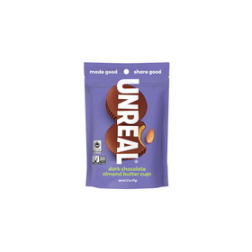 Unreal Candy Dark Chocolate Almond Butter Cups Bag, 3 Ounces, 6 per case
