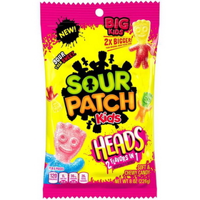 Sour Patch Kids Soft Candy Kids Heads, 8 Ounce, 12 per case