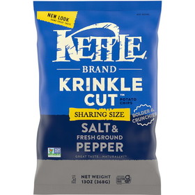 Kettle Foods Krinkle Cut Salt &amp; Pepper, 13 Ounces, 9 per case