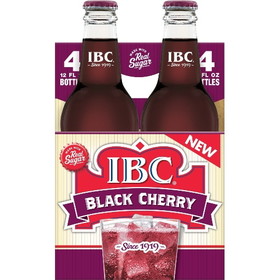 Ibc Black Cherry Soda With Sugar Glass Bottle, 48 Fluid Ounces, 6 per case
