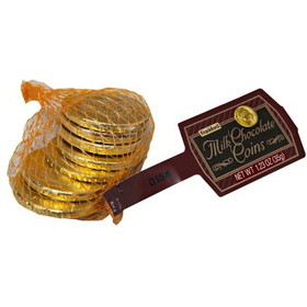 Frankford Candy Milk Chocolate Gold Coins, 1.23 Ounces, 4 per case