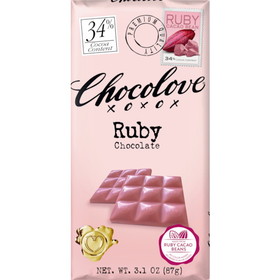 Chocolove Ruby Cacao Bar, 3.1 Ounces, 12 per case
