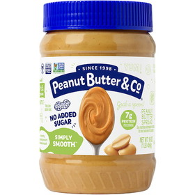 Peanut Butter &amp; Co All Natural Simply Smooth Peanut Butter Spread, 16 Ounces, 6 per case