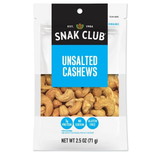 Snak Club Century Snacks Unsalted Cashews, 2.5 Ounces, 6 per case