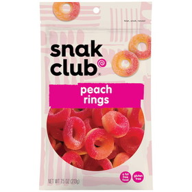 Snak Club 1721589 Century Snacks Premium Peach Rings 7.5 Ounce - 6 Per Case