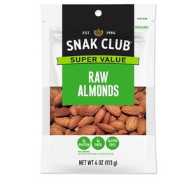 Snak Club Century Snacks Raw Almonds, 4 Ounces, 6 per case