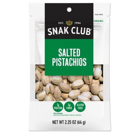 Snak Club Century Snacks Salted Pistachios, 2.25 Ounce, 6 per case