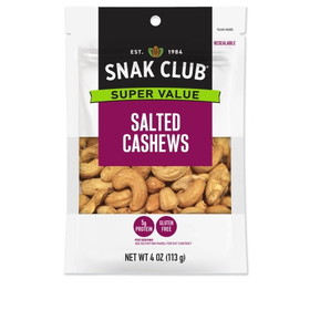 Snak Club Salted Cashews, 4 Ounce, 6 per case