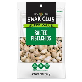 Snak Club Salted Pistachios, 3.75 Ounces, 6 per case