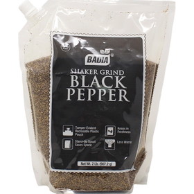 Badia 92015 Pepper Black Shaker Grind, 2 Pounds, 8 per case