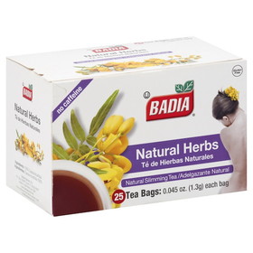 Badia 80792 Badia Natural Herb Tea Bags 25 Per Box 10 Boxes Per Pack - 10 Packs Per Case