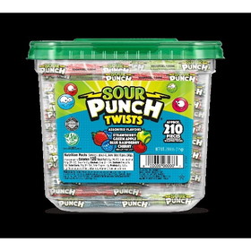Sour Punch Twists 4 Flavor Individually Wrapped, 2.59 Pounds, 6 per case