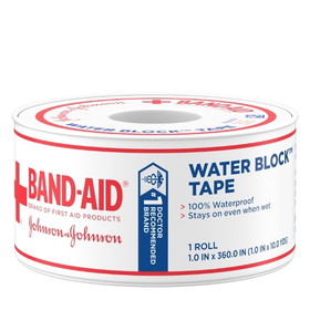 Johnson &amp; Johnson Bandaid Waterproof Tape, 1 Count, 6 per box, 4 per case