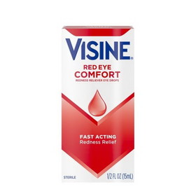 Visine Red Eye Comfort, 0.5 Fluid Ounces, 3 Per Box, 12 Per Case