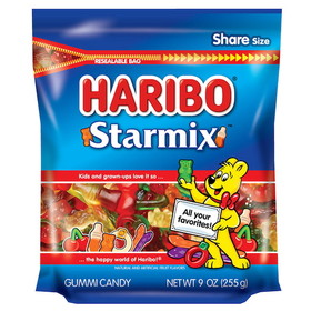 Haribo Starmix Stand Up Resealable Bag, 9 Ounces, 8 per case