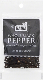 Badia 80025 Pepper Whole Black 48-12-.5 Ounce