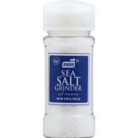 Badia Sea Salt Grinder, 4.25 Ounces, 8 per case