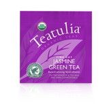 Teatulia Organic Teas Jasmine Green Wrapped Standard Tea, 50 Count, 1 per case