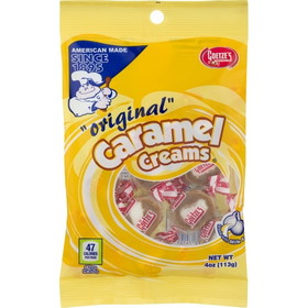 Goetze Candy Caramel Creams Peg Bag, 4 Ounces, 12 per case