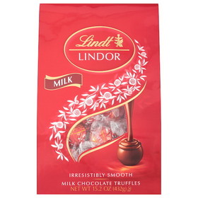 Lindt &amp; Sprungli Lindor Milk Bag, 15.2 Ounces, 6 per case