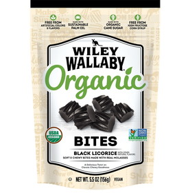 Wiley Wallaby Organic Black Licorice, 5.5 Ounces, 8 per case