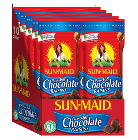Sunmaid Milk Chocolate Raisins, 2 Ounces, 10 per box, 4 per case