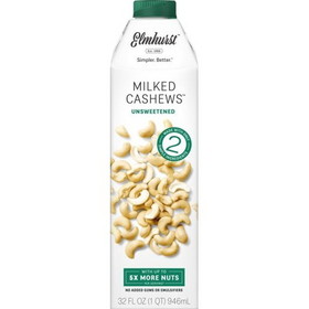 Elmhurst Milked Milked Unsweetened Cashew, 32 Fluid Ounces, 6 per case