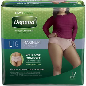 Depend Absorbent Underwear Maximum Large Frw 2-17 Count