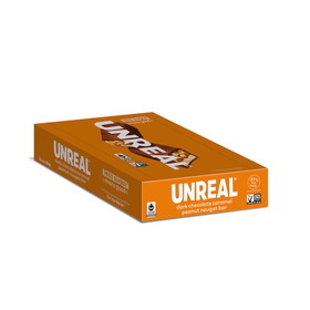 Unreal Brands Dark Chocolate Caramel Peanut Nougat Bars, 0.07 Pounds, 6 per case