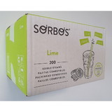 Sorbos Edible Lime Straw 24 Centimeters, 200 Each