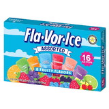 Flavor Ice Lemon Lime, Orange, Berry Punch, Strawberry, Tropical Punch, And Grape Assorted Freezer Bars, 16 Count, 12 per case