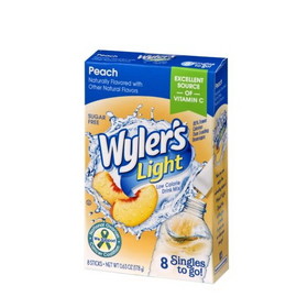 Wylers Light 35350 Peach Singles To Go 12-8 Count